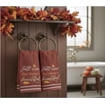 thumbnail image 2 of Serafina Home Autumn Fall Bath Fingertip Towels Bathroom Decor Farmhouse Harvest: Rust Dark Orange 100% Cotton Towels Fall Is Beautiful Stitched Border, 2 Piece Set, 2 of 7