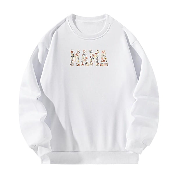 Sudadera con cuello redondo para mujer, suéteres estéticos de invierno con cuello redondo para vacaciones