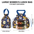 thumbnail image 5 of Pioneer Flower Drawstring Lunch Bag Women - Drawstring Lunch Bag Insulated for Work Office - Stain-Resistant Large Lunchbags for Women with Multi-Pockets, 5 of 6