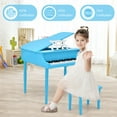 thumbnail image 4 of Costway 30-Key Classic Baby Grand Piano Toddler Toy Wood with Bench & Music Rack Blue, 4 of 10