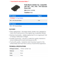 thumbnail image 2 of Brake Master Cylinder Cap - Compatible with 1987 - 1991, 1995 - 1997 Chevy Blazer GAS 1988 1989 1990 1996, 2 of 2