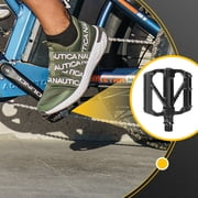 Addmotor Aluminum Alloy Road/Mountain Bike Platform Pedals, Black Anti-Skid Nails