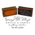thumbnail image 1 of Printtoo Personalized Wood Mounted Getting Married Custom Stamper Save The Date Rubber Stamp-2.6 x 1.1 Inches, 1 of 4