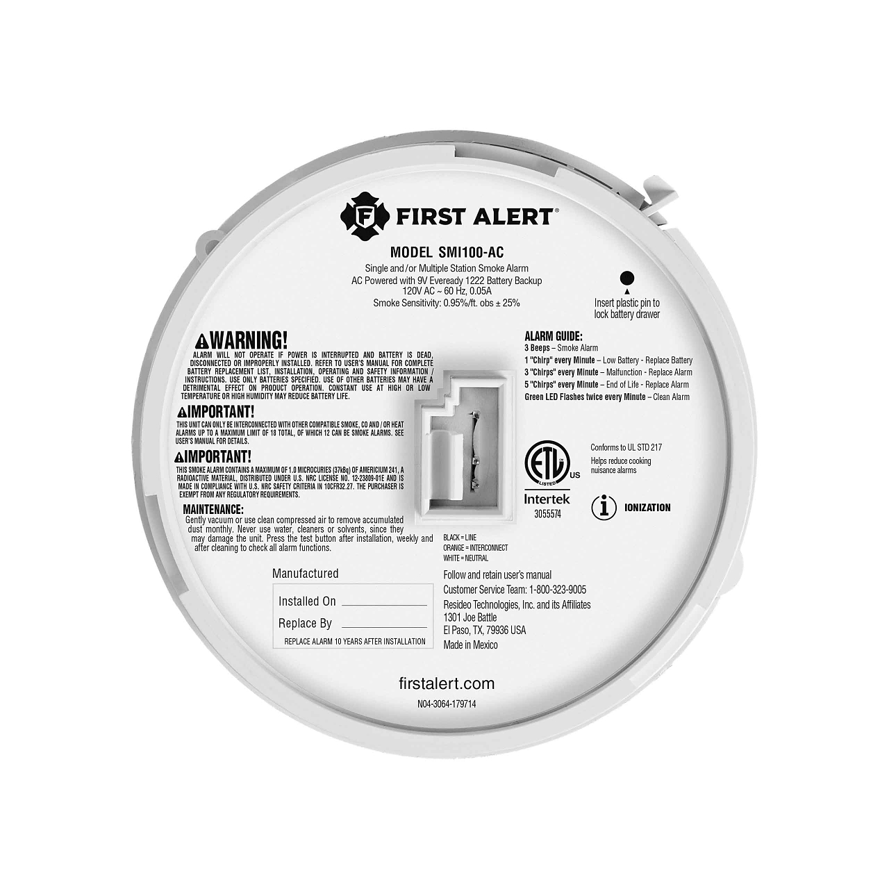 BRK Hard-Wired Ionization Smoke Detector With Battery Backup photo 5