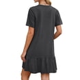 thumbnail image 5 of MOSHU Crew Neck Dresses for Women Short Sleeve Women Dresses Casual Swing Babydoll Midi Dress with Pockets, 5 of 12