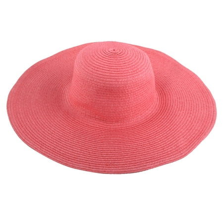 Lady Traveling Wide Brim Straw Braided Summer Beach Sun Bucket Hat Sunhat