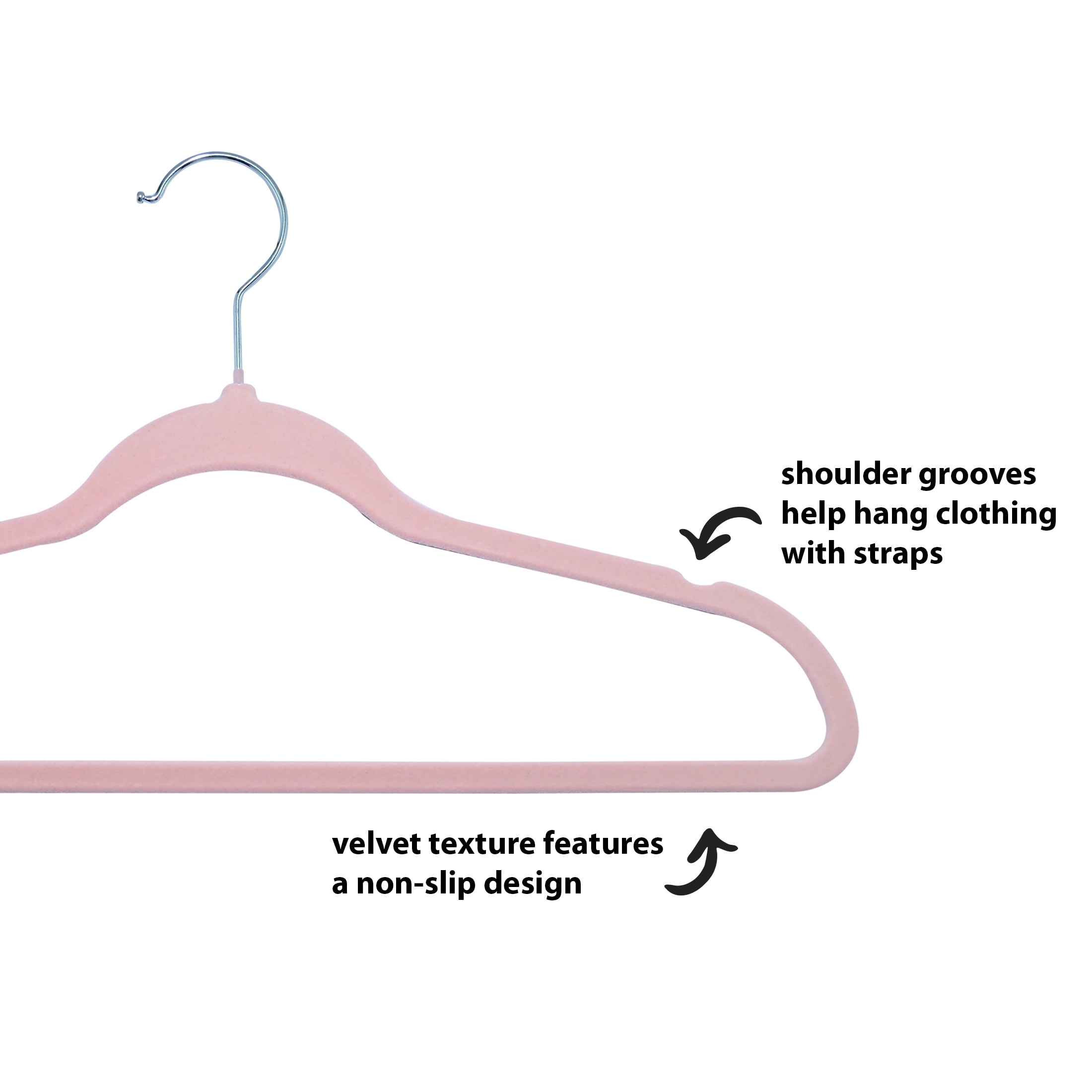 ClosetSelect Velvet Hangers, Pink 50 Count