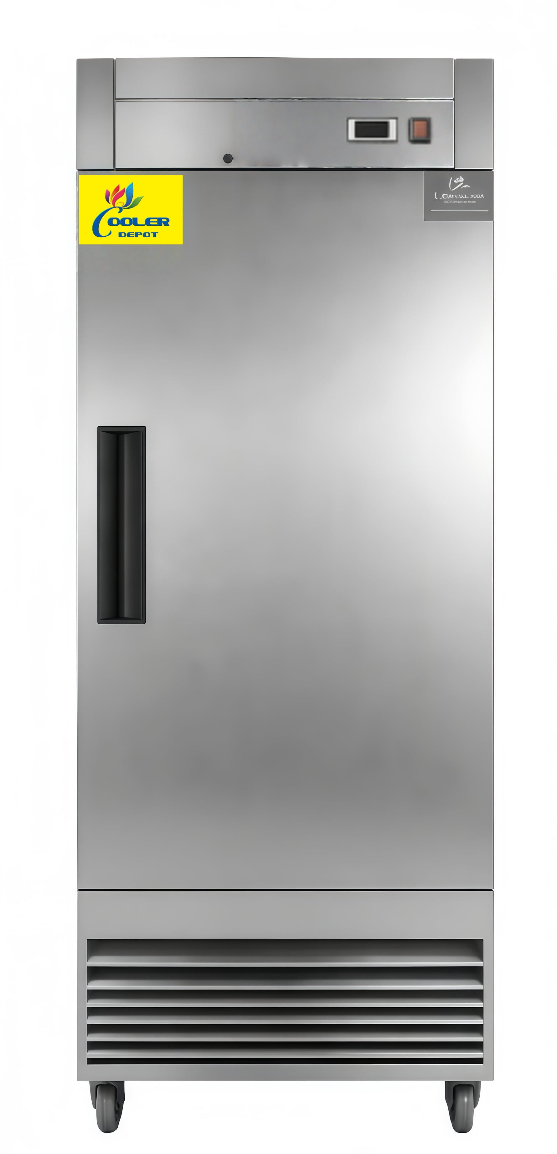 Commercial Reach-In Upright Refrigerator, 27 1/2 inch, 19 cu. ft, Stainless Steel exterior, Cooler Depot.