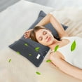 thumbnail image 4 of F-265 Dark Grey Soft Pillow Protector Cover Cotton Non Slip Design Breathable Bedding Case With Button Closure #Ae807, 4 of 6