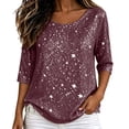 thumbnail image 2 of Bixock Women's Maternity Tops 3/4 Sleeve Pregnant Tops Crew Neck Maternity Blouse Soft Breathable Maternity Shirts Comfortable Maternity Clothings, 2 of 5