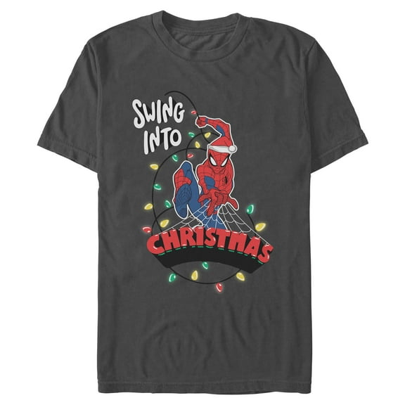Mens Marvel: Spider-Man Swing Into Christmas T Shirt