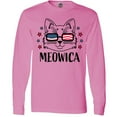 thumbnail image 3 of Inktastic 4th of July Meowica Cat in Flag Sunglasses Long Sleeve T-Shirt, 3 of 5