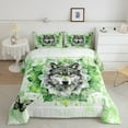 thumbnail image 2 of Wolf Print King Bedding Sets Animal Wildlife Comforter Set,Tribal Mandala Floral Duvet Insert Green Oil Painting Down Comforter,Modern Ombre Bedding Comforter Sets, 2 of 7