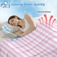 thumbnail image 3 of Pink White Stripe Cooling Blanket,Lightweight Breathable Summer Throw Blanket with Double Sided Cold Effect,Modern Minimalist Geometric Striped Picnic Blankets Bed Sheet for Hot Sleepers 40"x60", 3 of 8