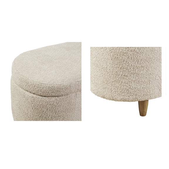 Boucle Flip Top Storage Bench Taupe See below
