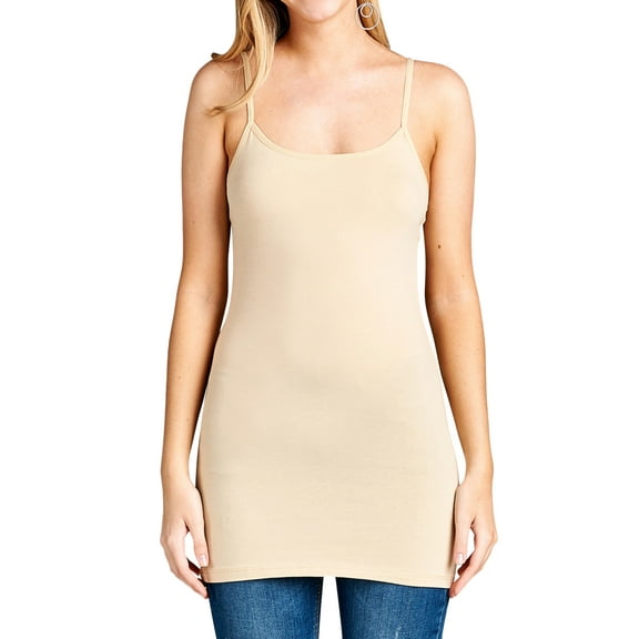 Women & Plus Basic Cami with Adjustable Spaghetti Straps Layering Tank Top