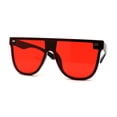 thumbnail image 3 of Lunettes de Soleil Hip-Hop à Monture Plate avec Monture Corne Blindée Noir Rouge, 3 of 4