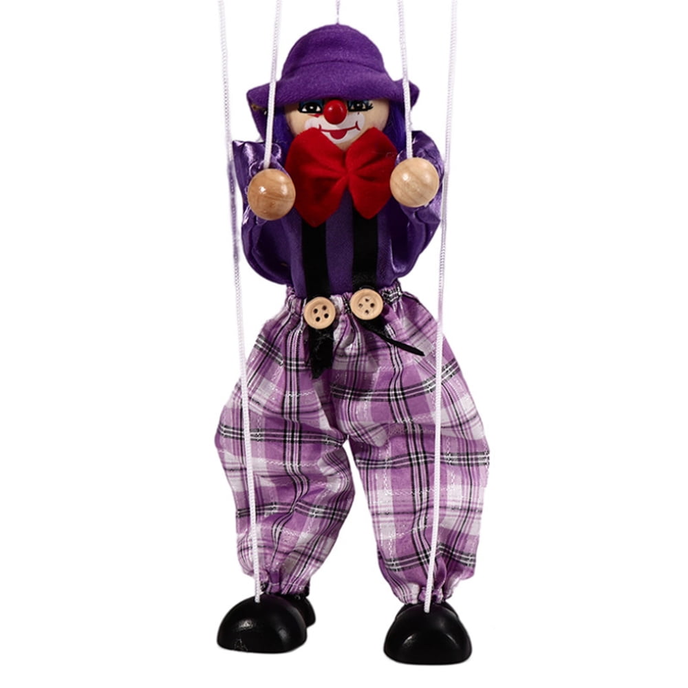 Pull String Marionette Marionette Joint Activity Puppe Clown Kinder SpielzeYRH5 
