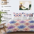 thumbnail image 4 of Pink Purple Blue Spring Floral Bedding 3 Piece Duvet Cover Set Queen Size, Watercolor Summer Botanical Soft Microfiber Comforter Cover with Zipper Closure & Pillowcases, FadeResistant Quilt Cover, 4 of 9