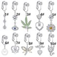 thumbnail image 1 of Jinsinto 10pcs Fake Navel Waist Chain Navel Ring, 1 of 5