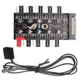 thumbnail image 2 of Cooler Hub 4-Pin PWM Cooler Connector Adaptador de controlador de velocidad de PC Accesorio de divisor de concentrador de ventilador de computadora, SATA Eigraketly EL001456-01, 2 of 2