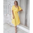 thumbnail image 3 of AURA Women Summer Maxi Dress V Neck A Line Polka Dot Lace Casual Vacation Dress, 3 of 6