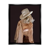 Stupell Industries Abstract Southwestern Cowgirl Abstract Painting Black Floater Framed Canvas Art Print Wall Art, 17 x 21