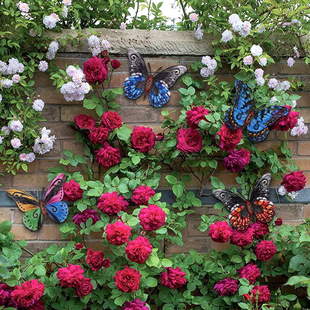 10pcs Butterflies Garden Yard Planter Colorful Outdoor Decor Flower Po-WG