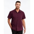 thumbnail image 3 of HISDERN Men's Short Sleeve Dress Shirt Classic Fit Stretch Button Down Shirt for Office Casual, 3 of 11