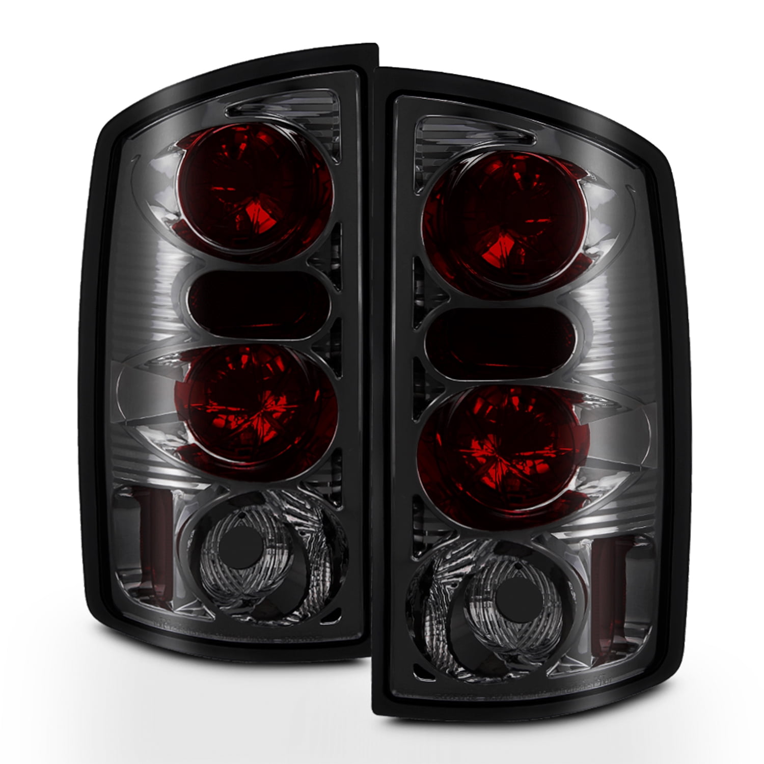 AKKON - For 2002-2006 Dodge Ram 1500 2003-2006 2500 3500 Pickup Truck Smoked Tail Lights + LED Smoked 3rd Third Brake Lamps