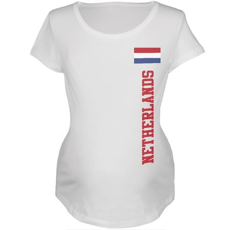 

World Cup Netherlands White Womens Soft Maternity T-Shirt - Small