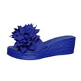 thumbnail image 6 of Wensltd Women Flower Solid Color Wedge Sandals Open Toe Slip On Summer Casual Vacation Beach Shoes Comfortable Trendy Breathable Design, 6 of 9
