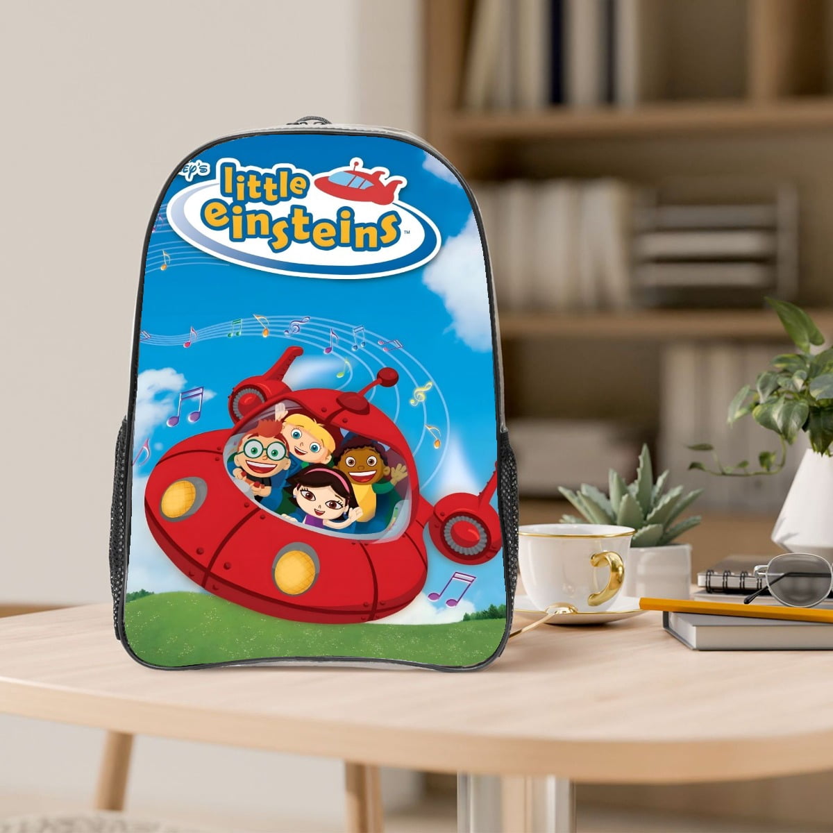 Little Einsteins-theme Clear Backpack Heavy Duty Transparent Bag See Through Bookbag for Work, Sport, College, Travel12.2“X16.9"(31X43cm)