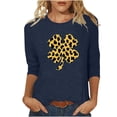 thumbnail image 2 of St. Patrick's Day T-Shirt for Women Leopard Print Shamrock Graphic Crewneck Long Sleeve Soft Relaxed Fit Festive Holiday Clover Graphic Tee, 2 of 7