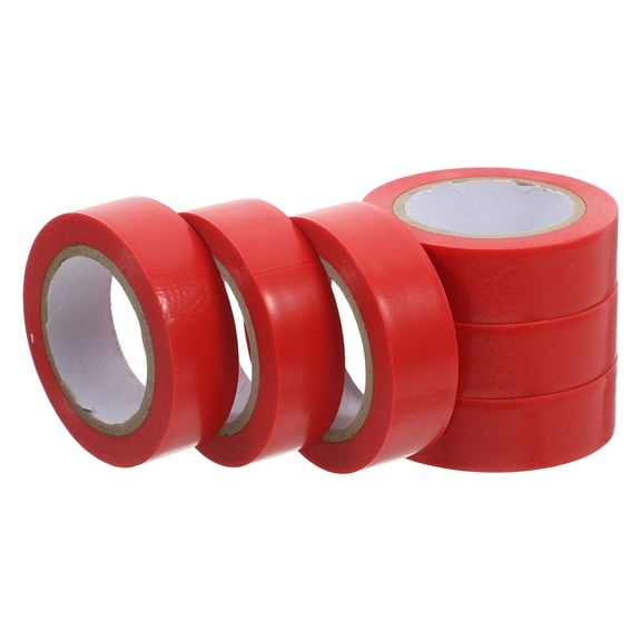 GAXIRE 6 Rolls Red Thin Masking Tape for Automotive Use, PVC Insulation Tape for Wire Bundling and Securing