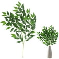 thumbnail image 3 of 1 Pcs Artificial Italian Ruscus Greenery Stem, Faux Green Leaf Garland Branches Hanging Greenery Spray for Wedding Bouquet, Arch, Table Centerpieces and Home Decor 26", 3 of 9