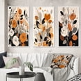 thumbnail image 1 of Designart "Terracotta Wildflowers in Retro Illustration IX" Abstract Botanicals Framed Wall Art Set Of 3 - Brown Modern Frame Canvas Set For Living Room Decor, 1 of 6