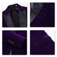thumbnail image 3 of Cloudstyle Mens 2-Piece Suit Peaked Lapel One Button Tuxedo Slim Fit Dinner Outfit Set, 3 of 5