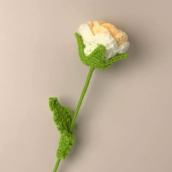 EUDIDV Artificial Plants; Knitted Roses Hand Woven Rose Simulation Yarn Knitted Bouquet Floral Decoration Gift;for Home and Office