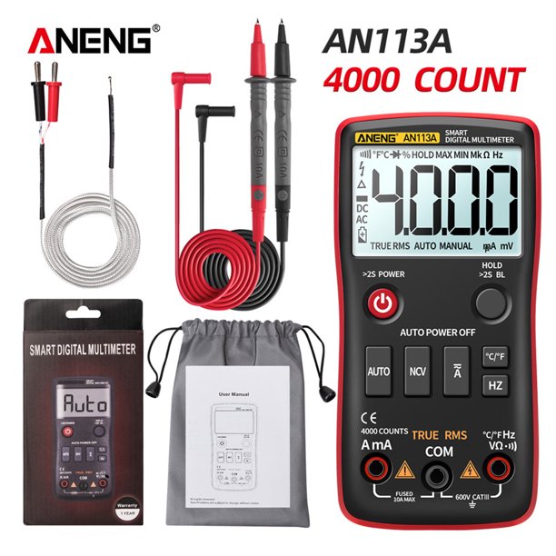 ANENG Multímetro digital 4000 Count Rango automático AC / DC Transistor Voltímetro Sywqhk Para estrenar