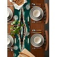 thumbnail image 2 of Southwest Teal Table Runner-Cotton Linen- 60 Inch Holiday Dresser Scarves, Geometric Aztec Tribal Ethnic Bohemian Tablerunner for Kitchen Coffee/Dining Bedroom Living Room Dinner Scarf Décor 13x60, 2 of 9