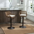 thumbnail image 5 of Fabric Accent Chairs, Modern Swivel Bar Stools Set of 2 Adjustable Counter Height Chairs with Footrest for Kitchen, Dining Room (Beige), Beige Accent Chairs,Linen Modern Accent Chairs, 5 of 25