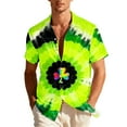 thumbnail image 2 of VgaVtl St Patricks Day Mens Plus Size Shirts Collared Short Sleeve Tops for Men Tie-Dye Leisure Vintage Green Vacation Shirts, 2 of 8