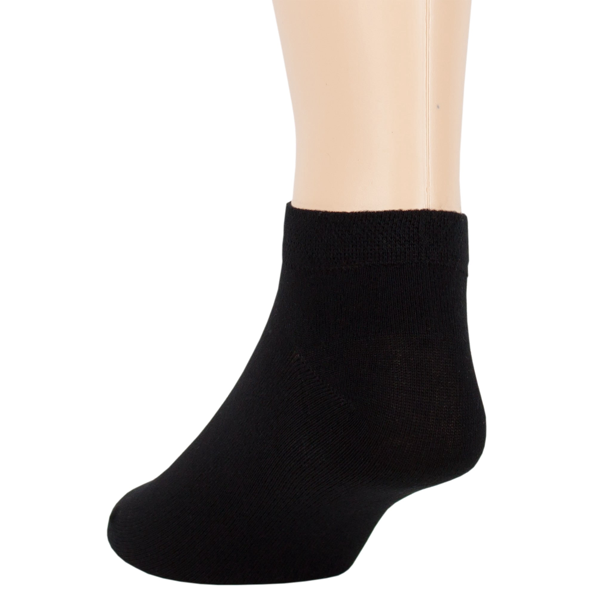 7BIGSTARS KINGDOM Men Bamboo Ankle Sock - 6 Pack - Thin Seamless Breathable Soft Solid Low Cut - Sock Size 10-13 Shoe 9-12 L Black