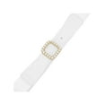 thumbnail image 2 of Women's Wide Elastic Waist Belts, Fashion Pearl Metal Fastener Thick Trimmed Stretchy Waistband for Dresses White One Size, 2 of 6