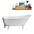 thumbnail image 4 of 67" Streamline N340WH-BL Soaking Clawfoot Tub and Tray With External Drain, 4 of 7