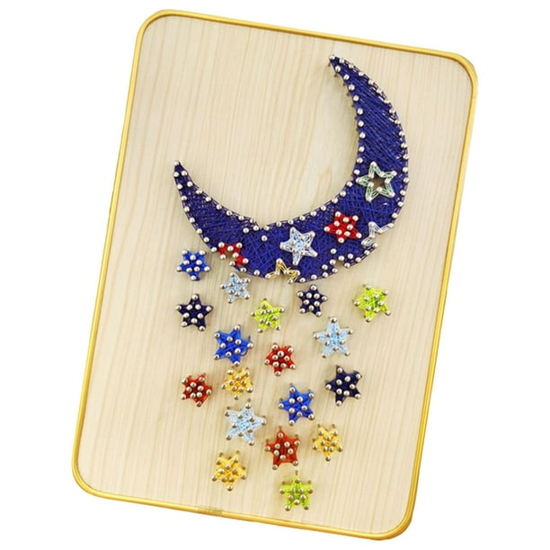 Kit de arte con cuerdas para pintar uñas con hilo, decoraciones para colgar en la pared en 3D para estudiantes C