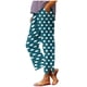 thumbnail image 2 of Pincandy Women's Fashion Printed Linen Blend Elastic Waist Casual Pants with Pockets, Button Decorated Split Hem, Casual & Daily Wear, 2 of 6