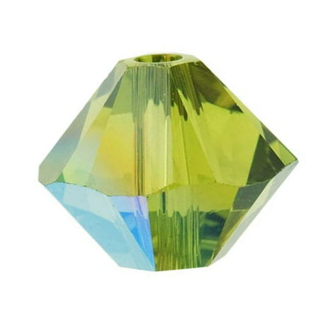 Olivine Austrian Crystal - Swarovski Crystal, #5328 Bicone Beads 3mm, 25 Pieces, Olivine AB