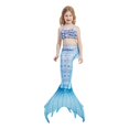 thumbnail image 1 of Traje de baño para niños de 3 piezas con colas de sirena para nadar para niñas conjuntos de disfraces de bikini-120 (sin monoaleta), 1 of 4